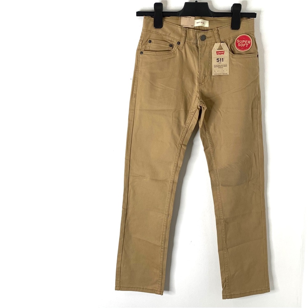 Levi’s 511 Slim Tan Beige Straight Leg Pants NWT Stretch Five-Pocket